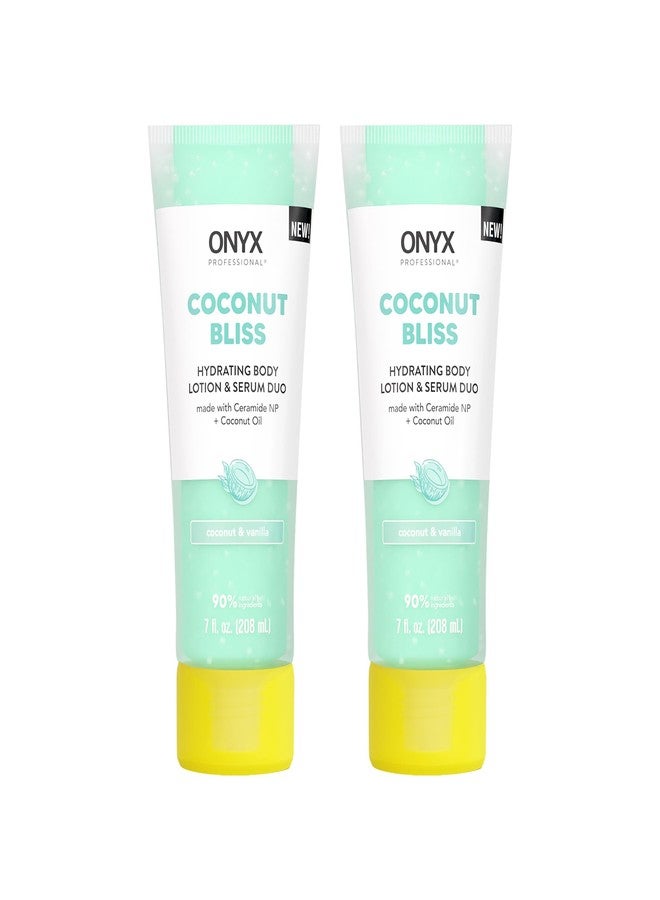Onyx Professional Hydrating Body Lotion & Serum Duo with Ceramide NP & Coconut Oil, Coconut Bliss, 7 fl oz, 2pk - Image 1